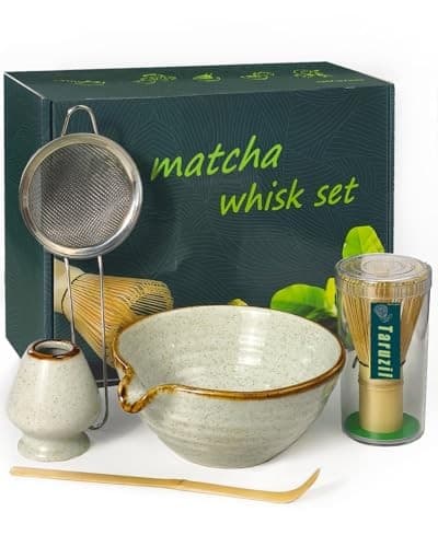 Matcha Whisk Set with Matcha Bowl, Matcha Bamboo Whisk, Scoop, Sifter, matcha 2