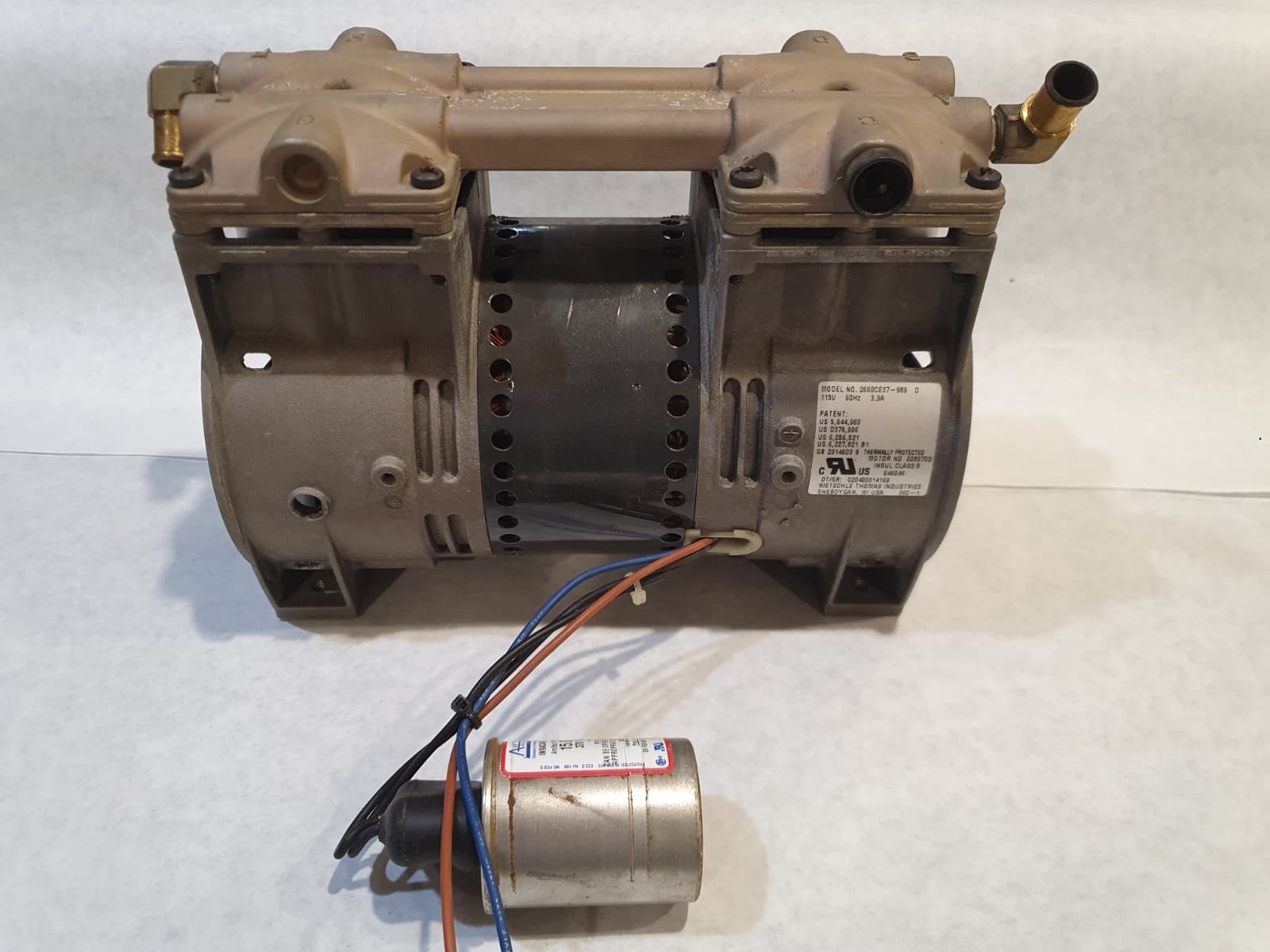Thomas Vacuum Pump 2660CE37 Compressor TOP END REBUILT  Pond Aeration, Capacitor