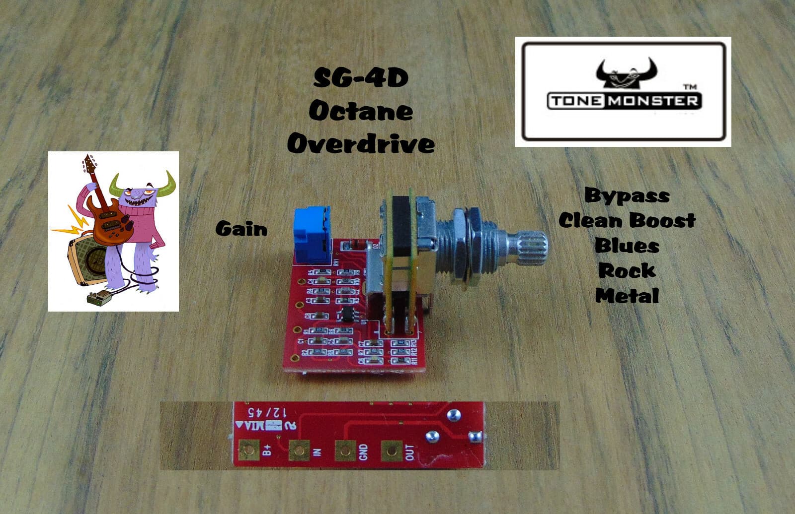 TONE MONSTER SG4D OCTANE OVERDRIVE Guitar Harness V/T Bypass + Boost + 3 ODs 2
