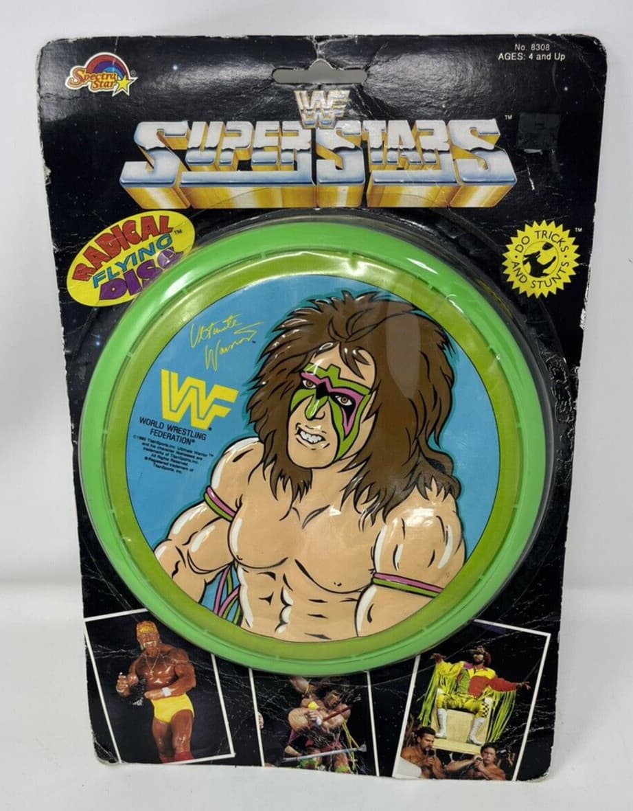 1990 Spectra Star - WWF Superstars Ultimate Warrior Radical Flying Disc NIP-15B