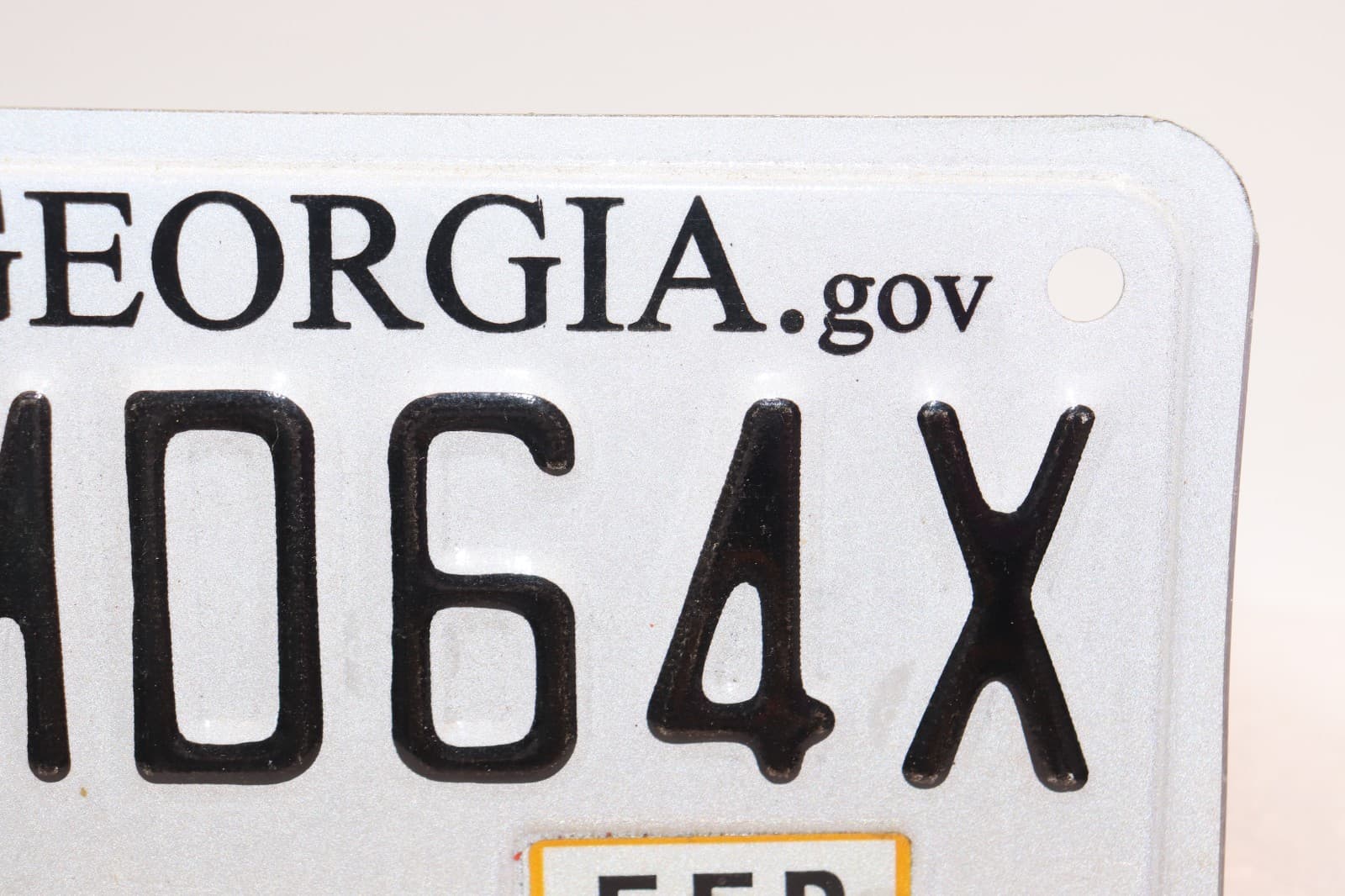 Expired, Georgia Handicap Motorcycle Plate, Registered in Feb. 2015 " MD64X " 4