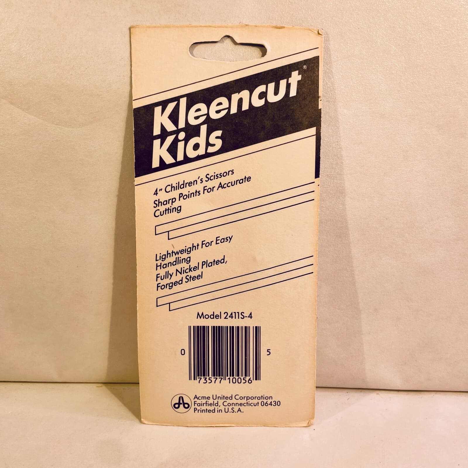 Vintage 1960s Kleencut Forged Steel Kids Scissor Pointed Tip 4” Made in USA 2