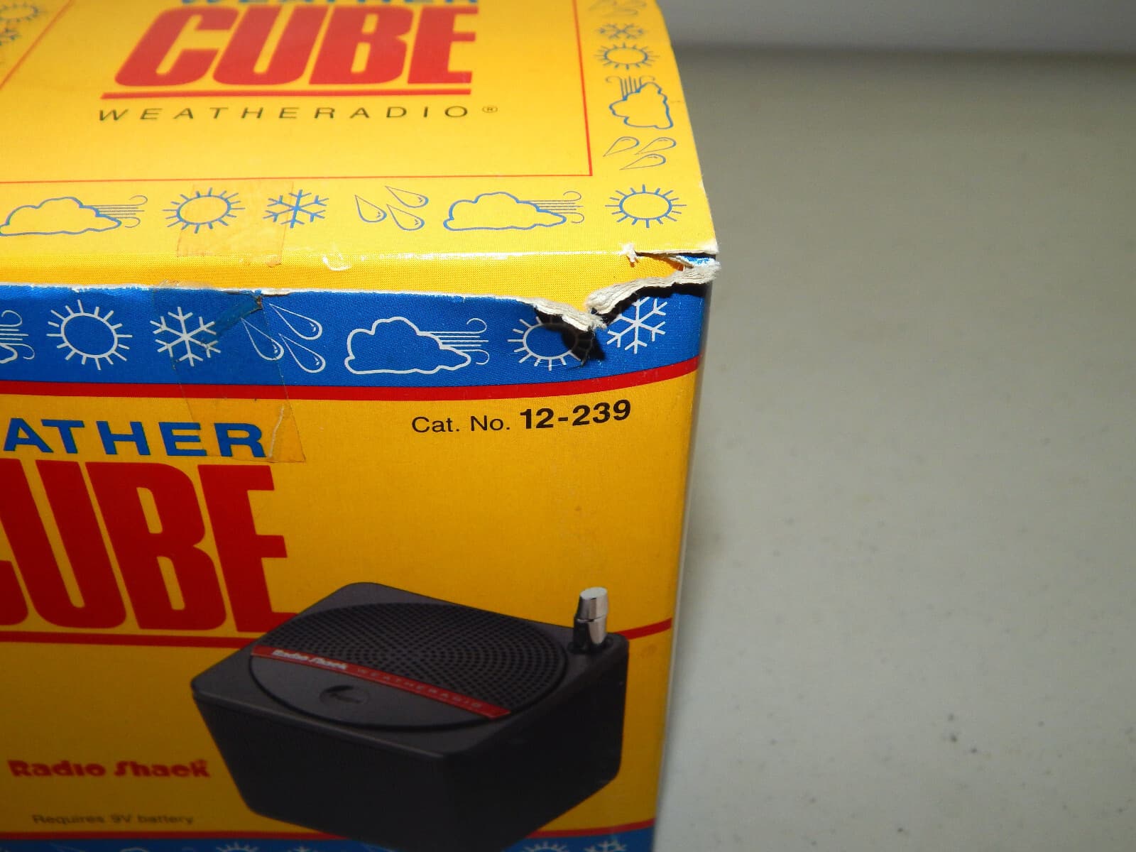 *NO RADIO-READ* VTG Radio Shack Weatheradio Cube 12-239 BOX FOAM & MANUAL ONLY! 3