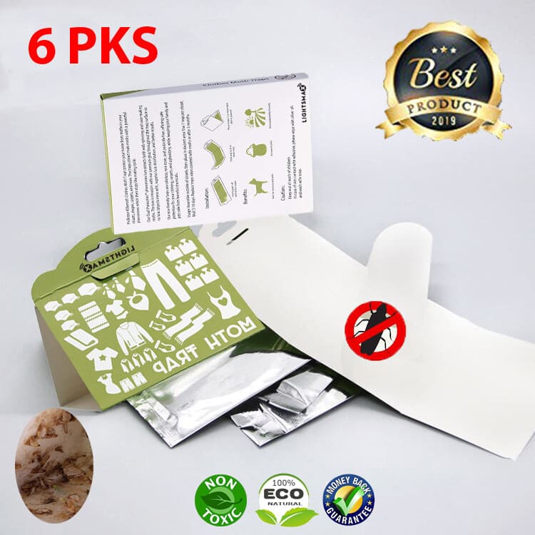 ADHESIVE 6 TRAPS CONTROL CLOTH MOTH NON TOXIC NO PESTICIDE safe trap pest trap 4