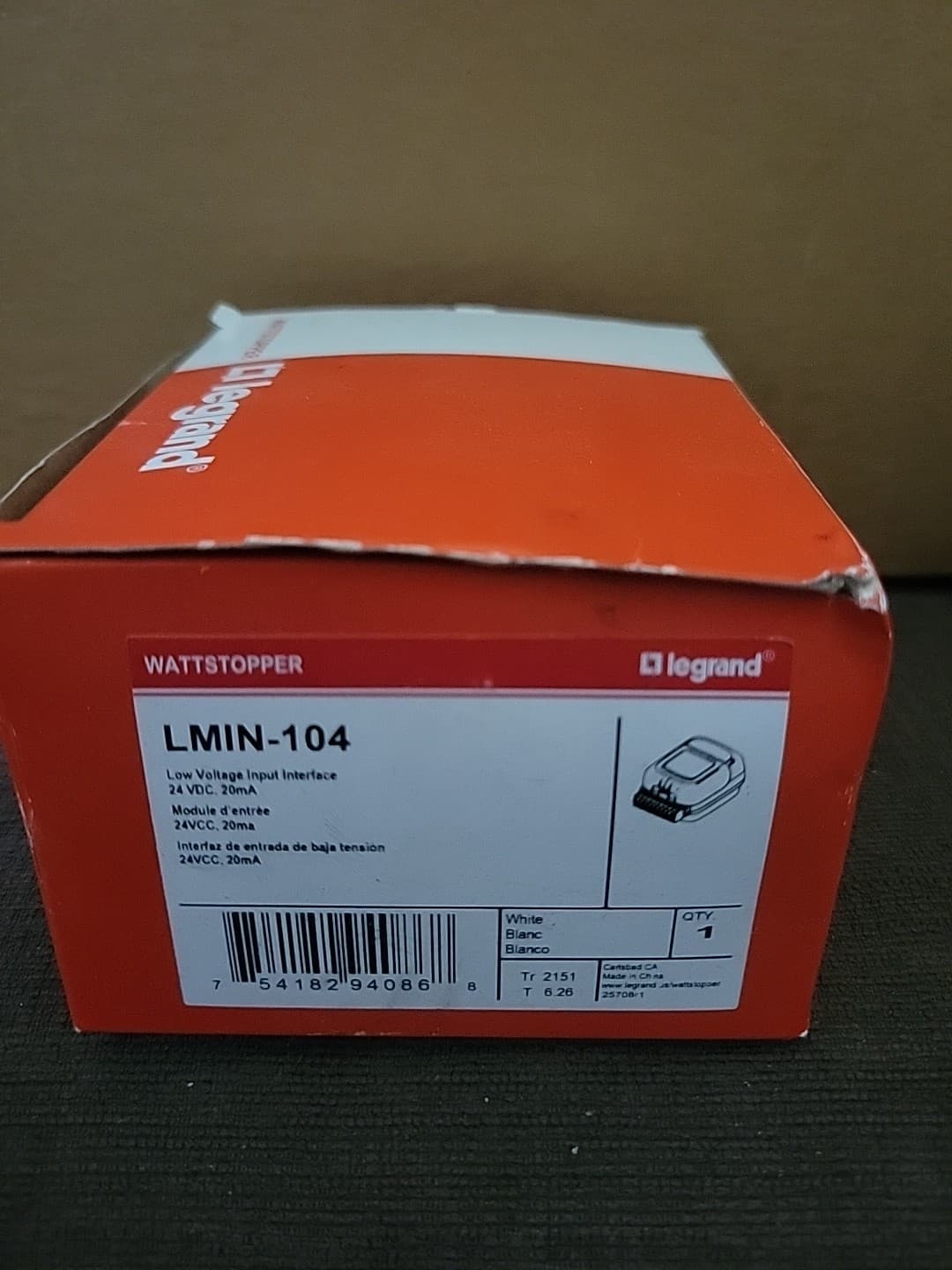 WattStopper LMIN-104 Low Voltage Interface 24VDC White, New In Box