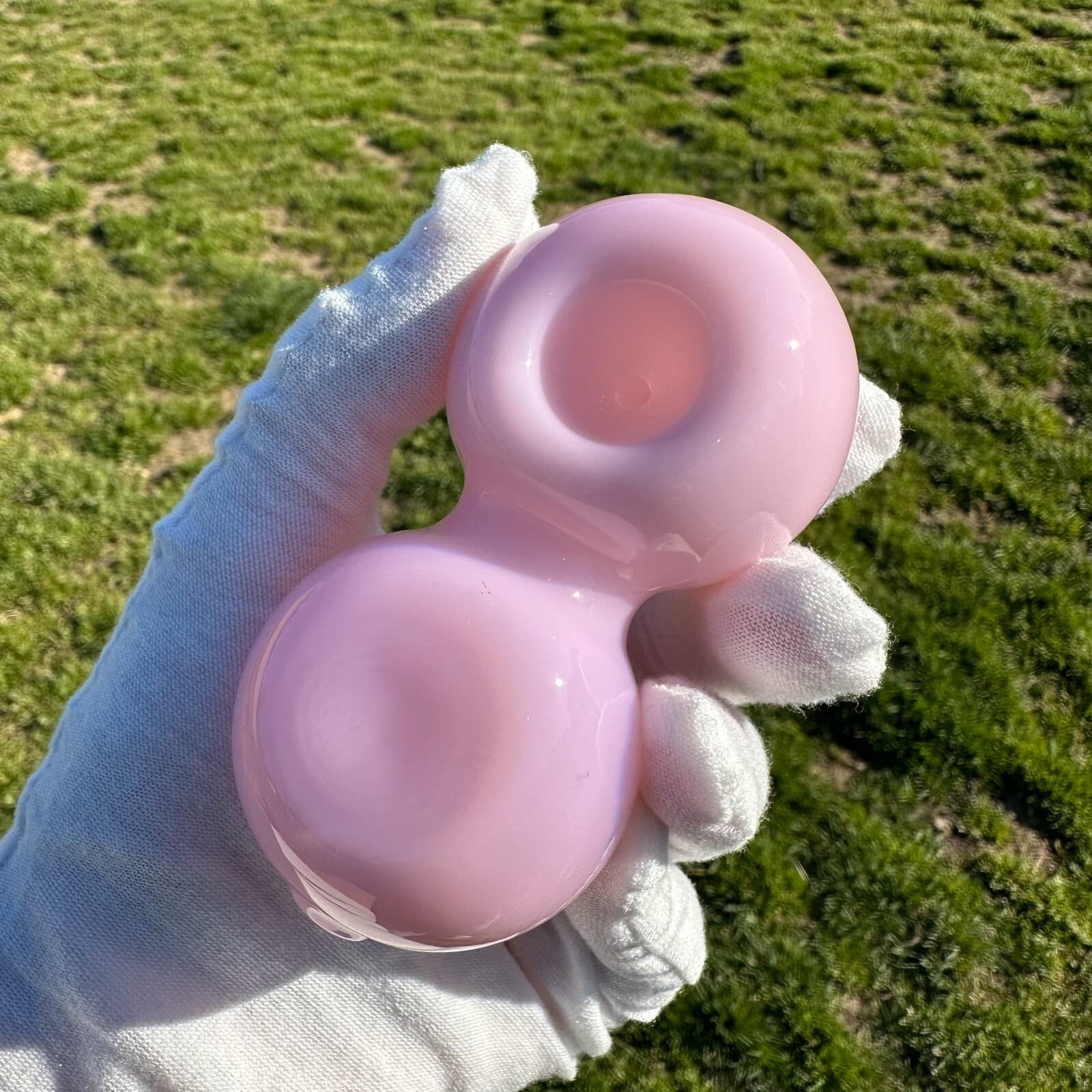 Pink Breast Glass Pipe Smoking Hand Spoon Pipe Tobacco Glass Smoke Bowl Gift 3