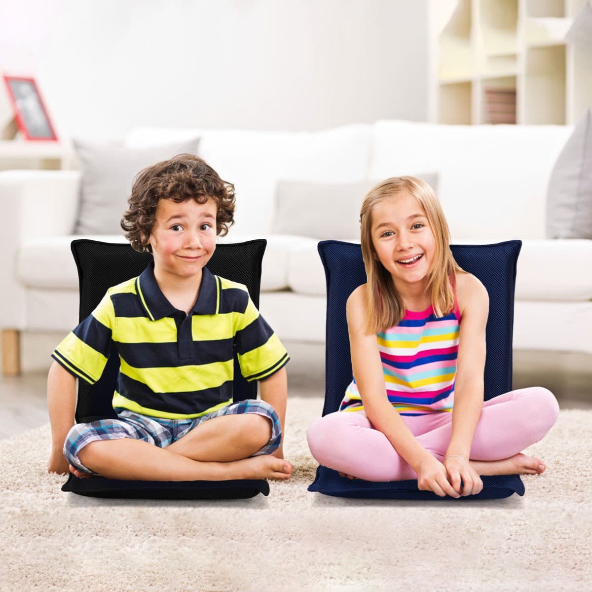 Costway Folding Lazy Sofa Bed Floor Chair Adjustable 6-Position Home Living Room 3