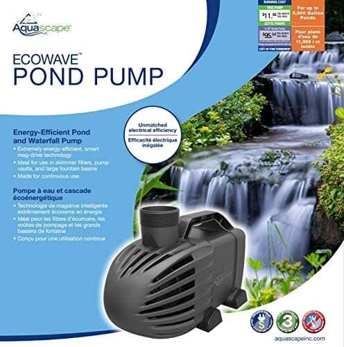 Aquascape 91132 3000 GPH EcoWave Submersible Energy Efficient Backyard Pond Pump 5