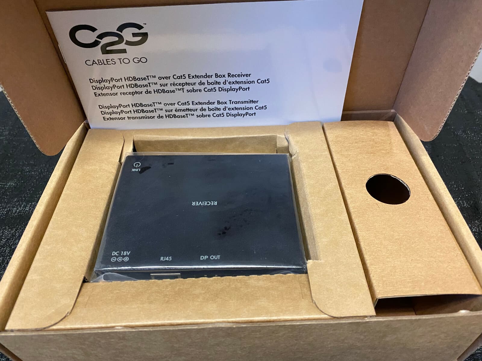 C2G 29302 & 29299 DisplayPort HDBaseT over Cat5 Extender Transmitter & Receiver  3