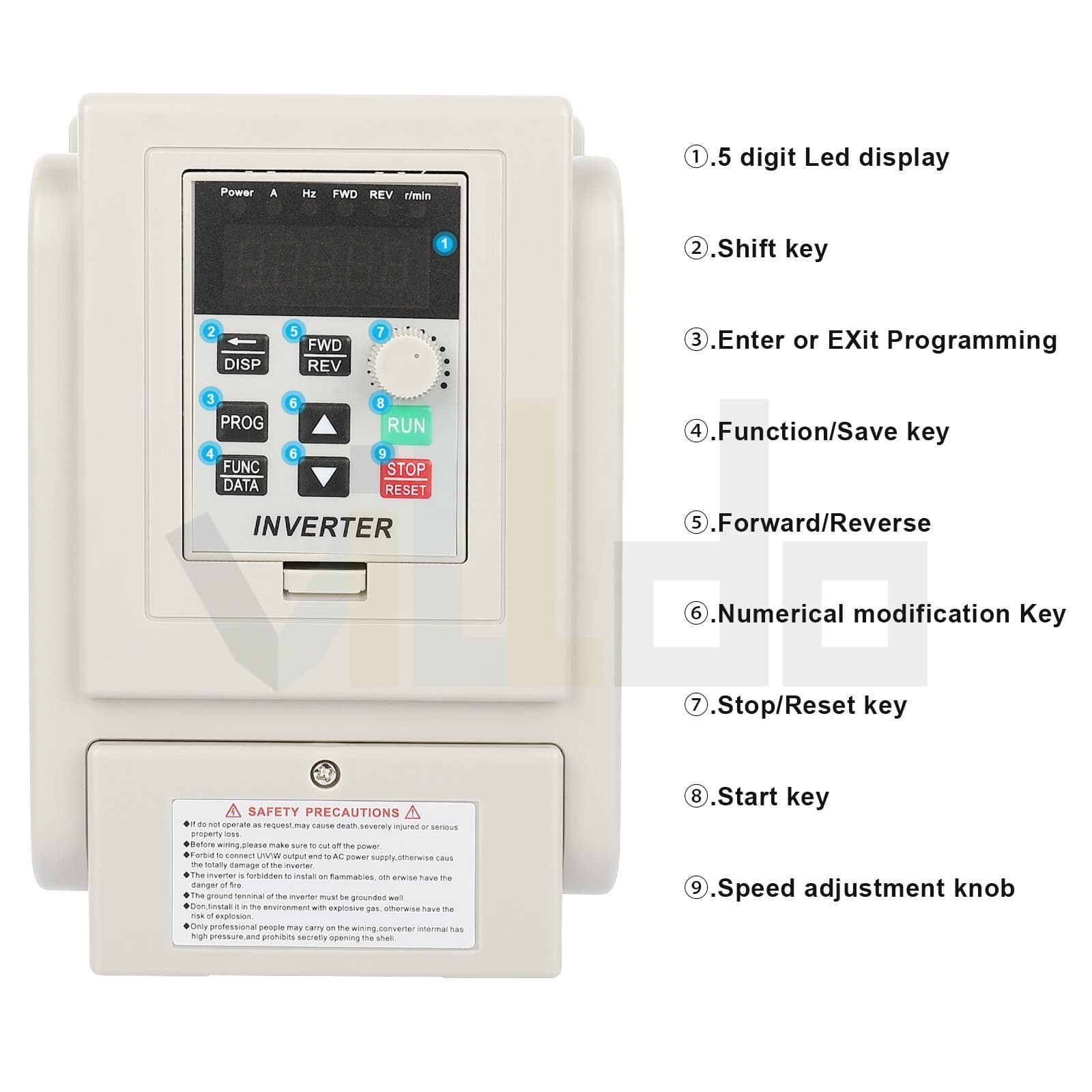 AC 220V 2.2KW 3HP Variable Frequency Drive Single Phase Input to 3 Phase Output 4