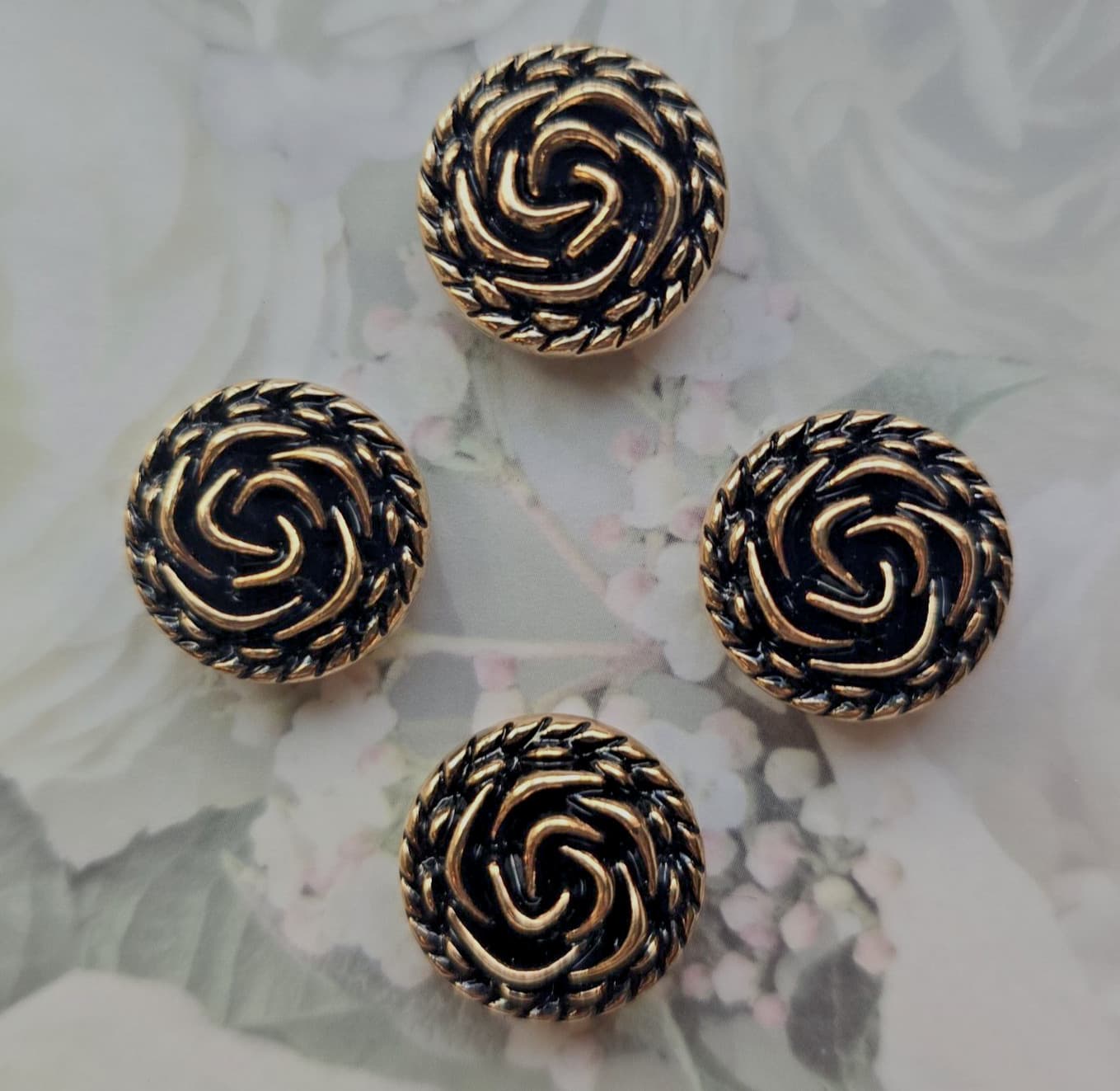 4 Gold tone metal Rose Magnetic Pins. Horse Show pins. Hat, clothing, magnet pin