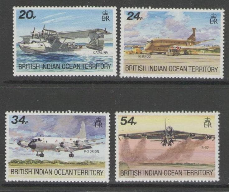 BRITISH INDIAN OCEAN TERR SG124/7 1992 VISITING AIRCRAFT MNH