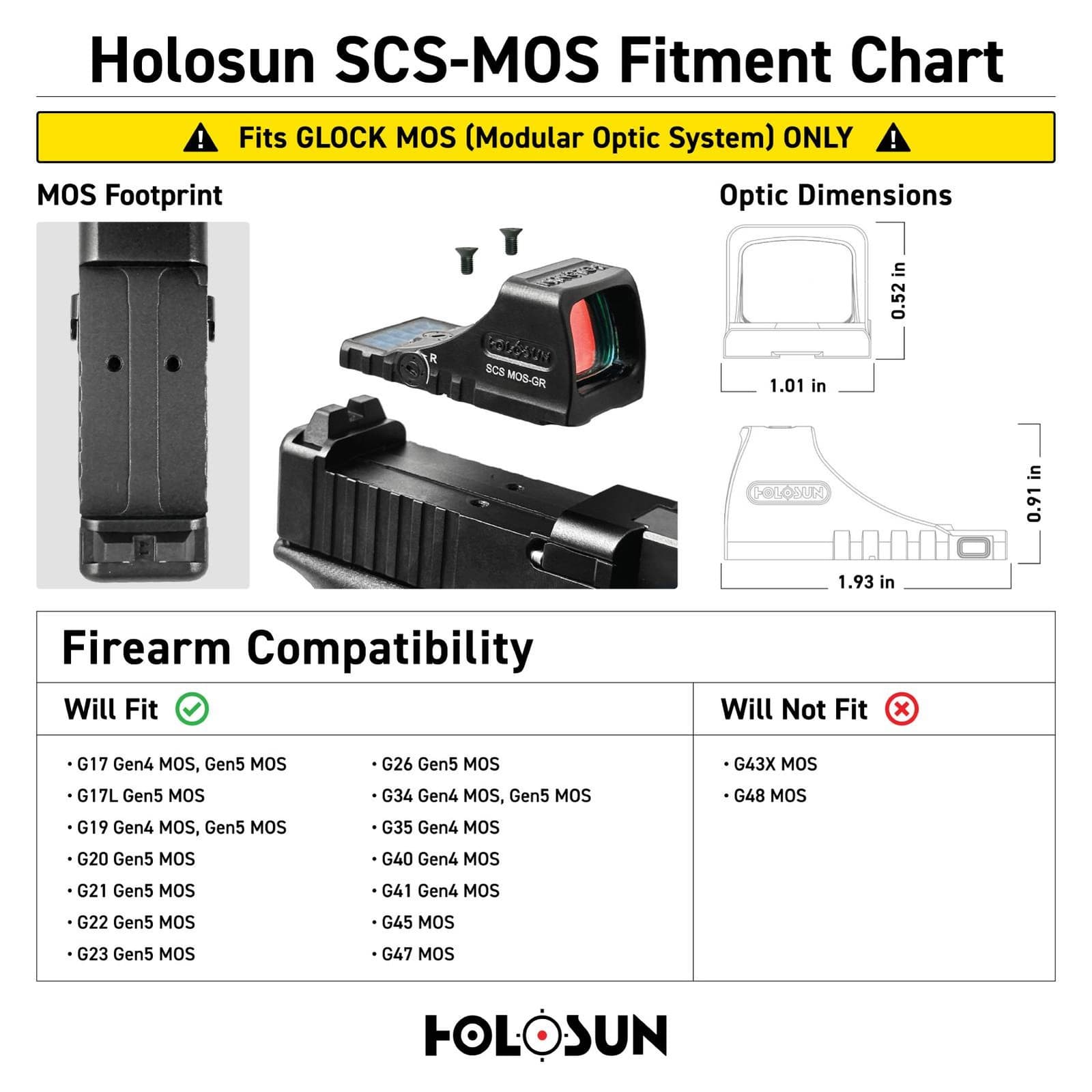 HOLOSUN SCS-MOS Multi-Reticle System Solar-Charging Reflex Sight (SCS-M-GR) 2