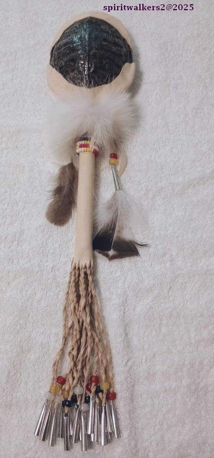 RedEar Turtle Rattle, Coyote, Deer,Feathers, Beads,Tins,Not Endangered tratc3 2