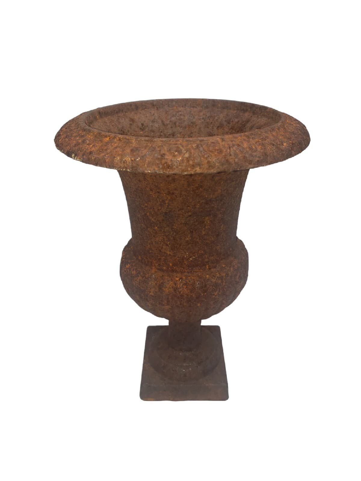 Vintage Antique Heavy Cast Iron Garden Footed Urn Planter 8" Tall 4