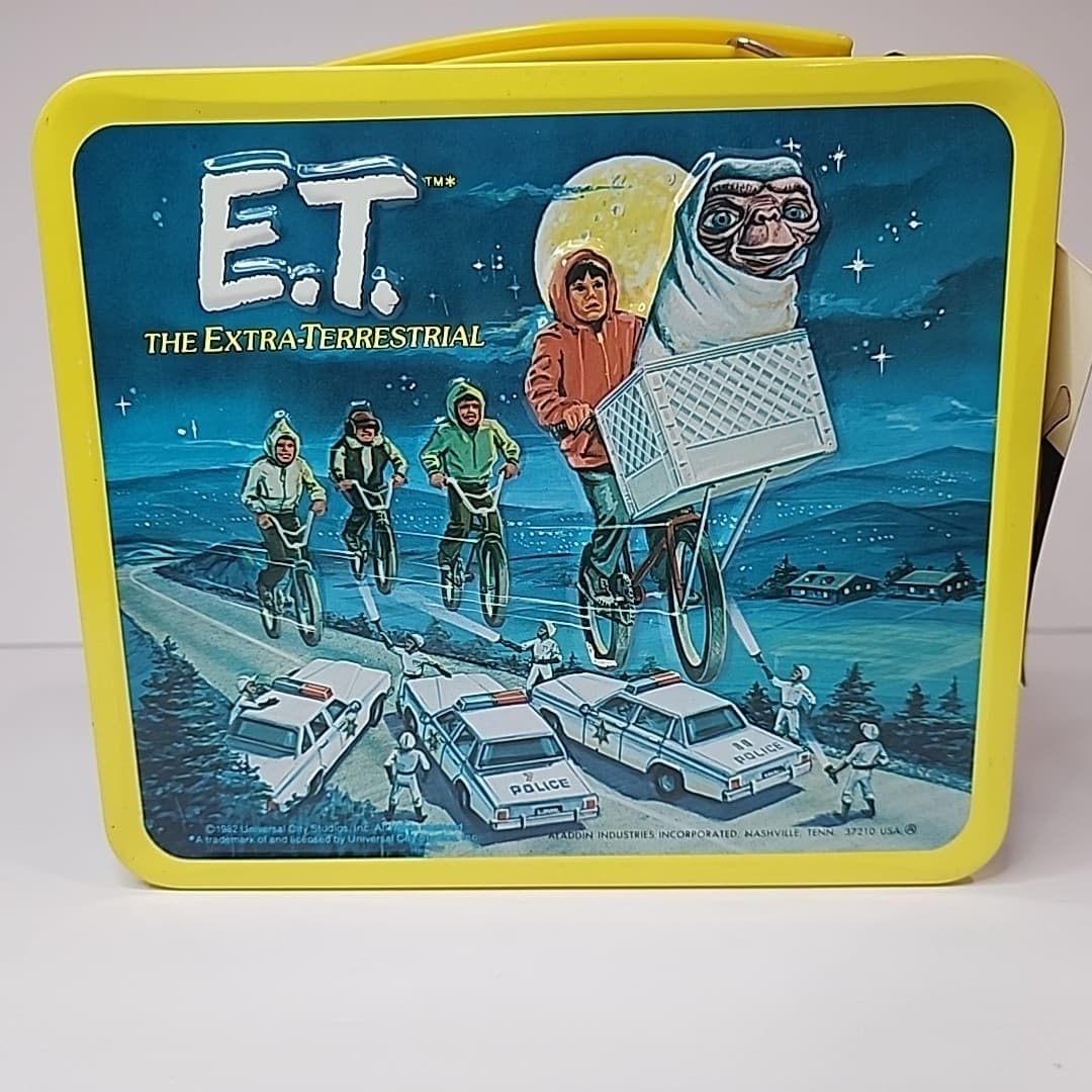 Vtg 1982 E.T. The Extra-Terrestrial Metal Lunchbox w/ Tags Complete w/ Thermos 6