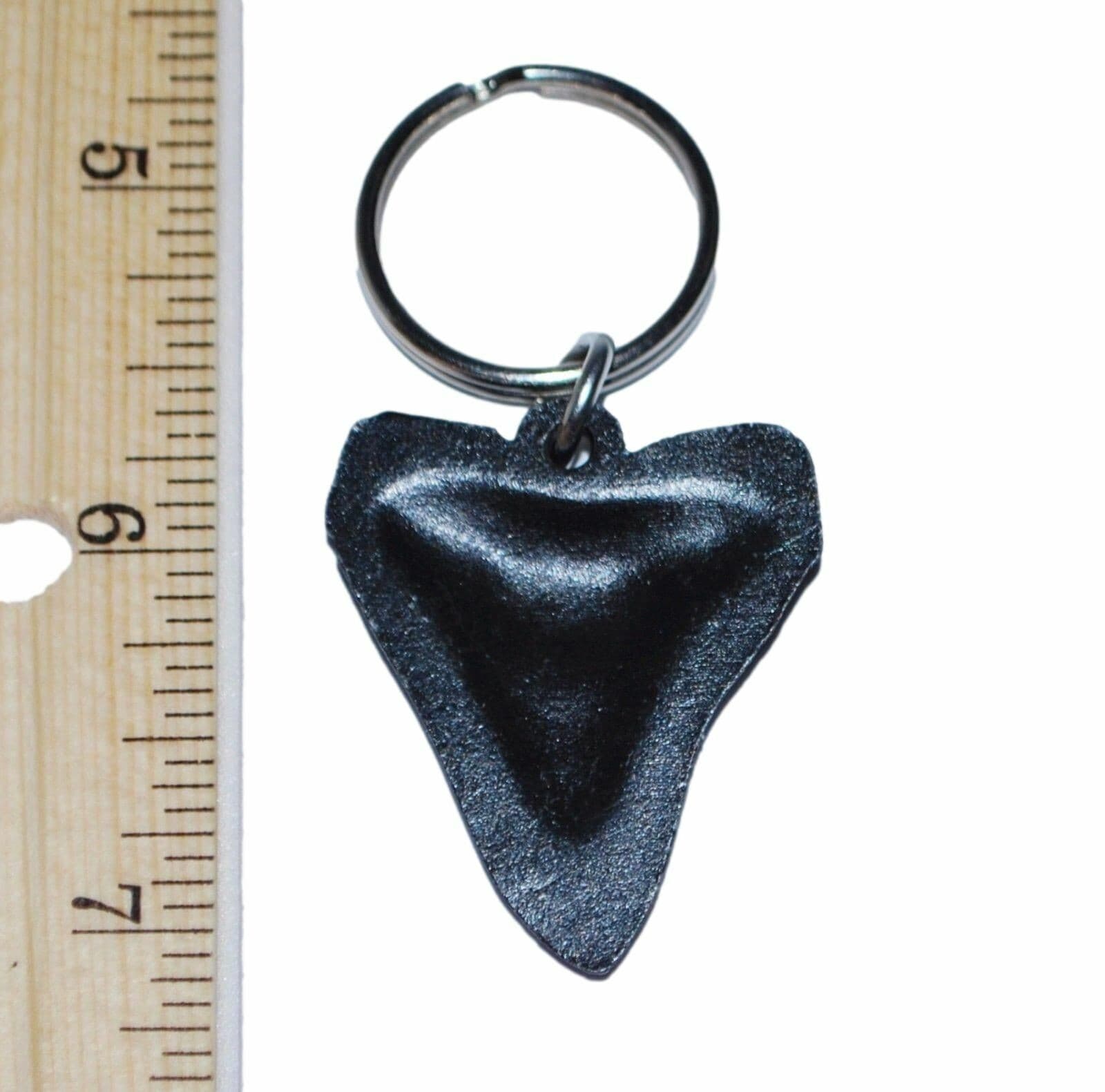 Megalodon Shark Tooth Metal Keychain (Fossil Replica) 3