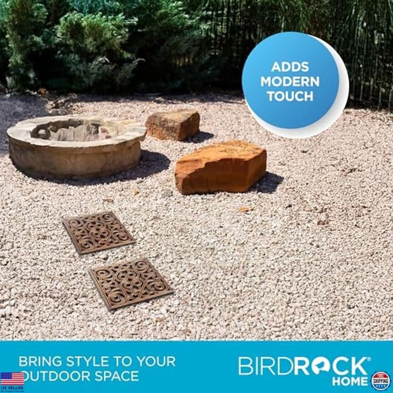 BIRDROCK HOME Copper Decorative Rubber Stepping Stones - Set of 3 Garden Pavers 6