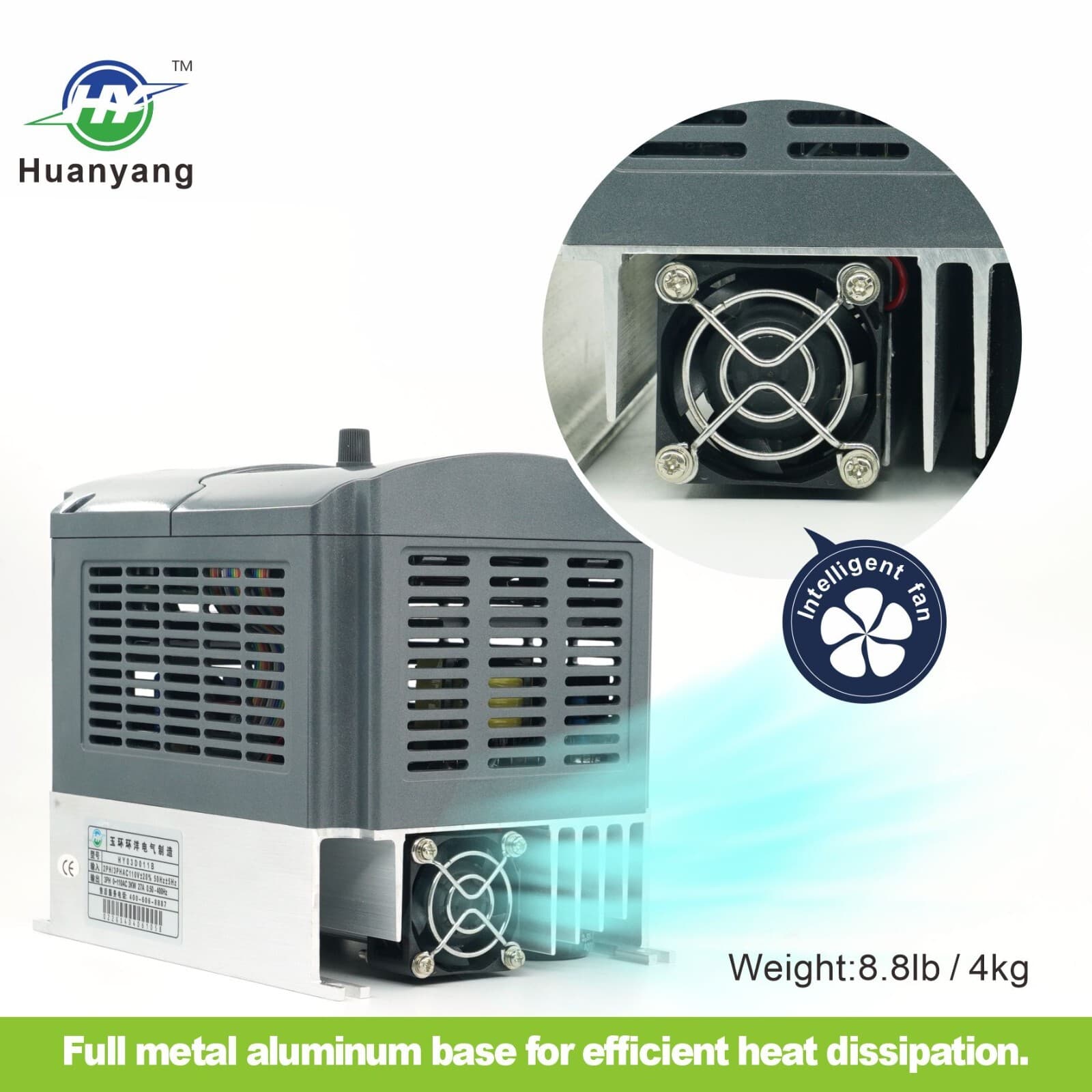 Huanyang VFD 220V 7.5HP 5.5KW 25A Vector Control Variable Frequency Drive CNC 3