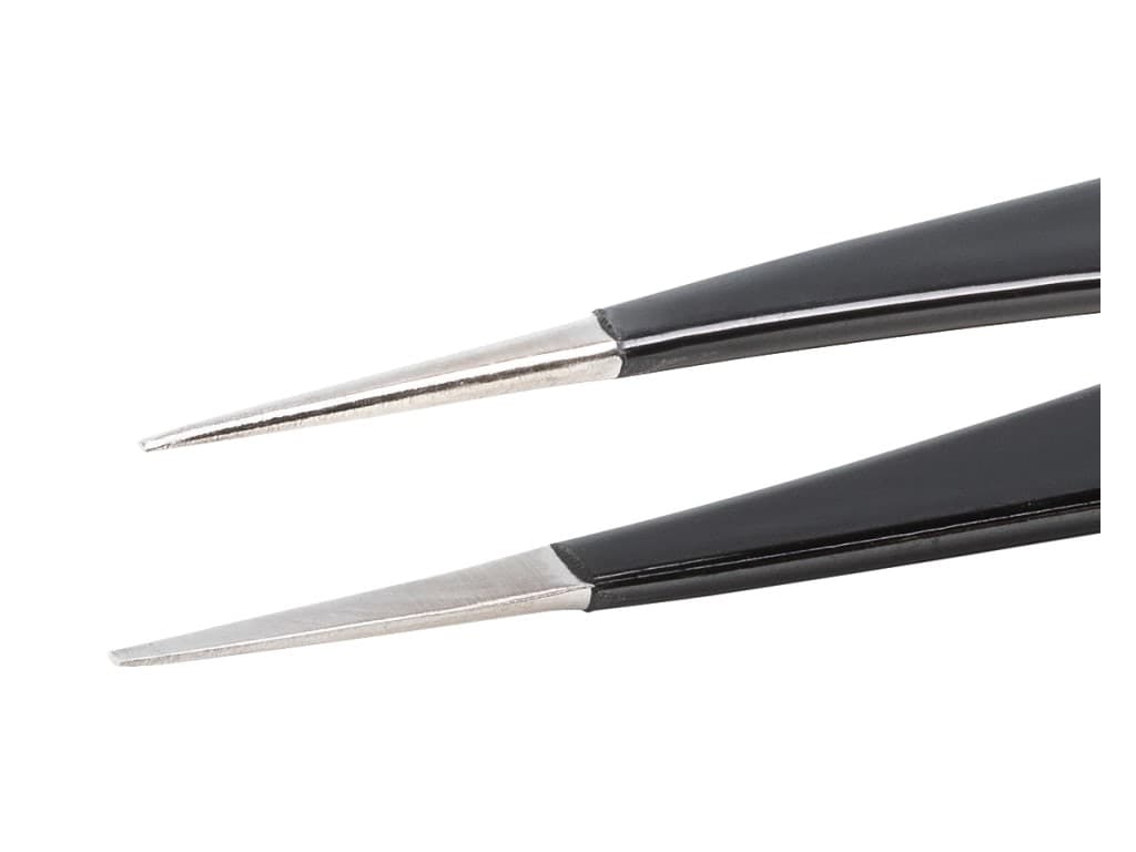 Ideal-Tek AA.SA.NE.B - ESD Epoxy Coated Tweezers, Fine, Pointed Tip, 5.12' 2