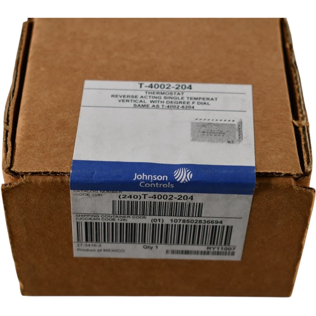 NEW Johnson Controls T-4002-204 Reverse Acting Pneumatic Vertical Mount Thermost
