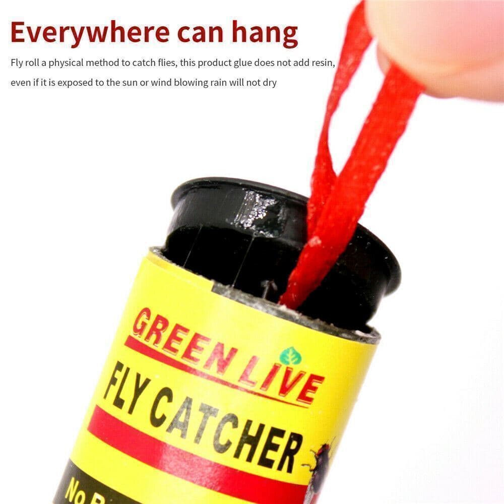 4/16 Rolls Insect Bug Fly Glue Paper Catcher Sticky Flies Trap Ribbon Tape Strip 5