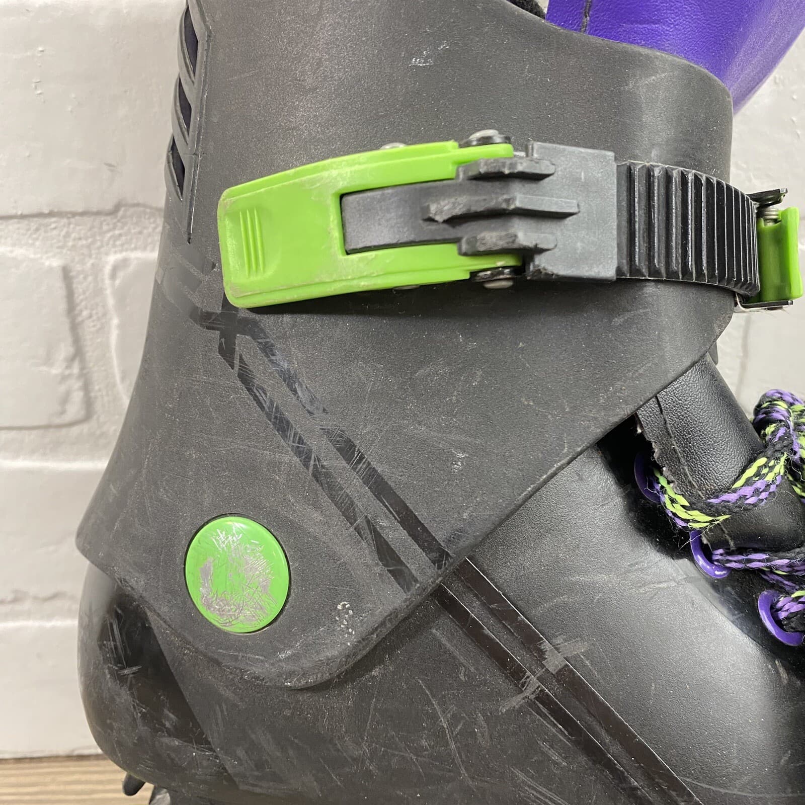 Vintage Variflex City Heat Xp Black Green Purple Inline Skates Sz Unknown Read 5