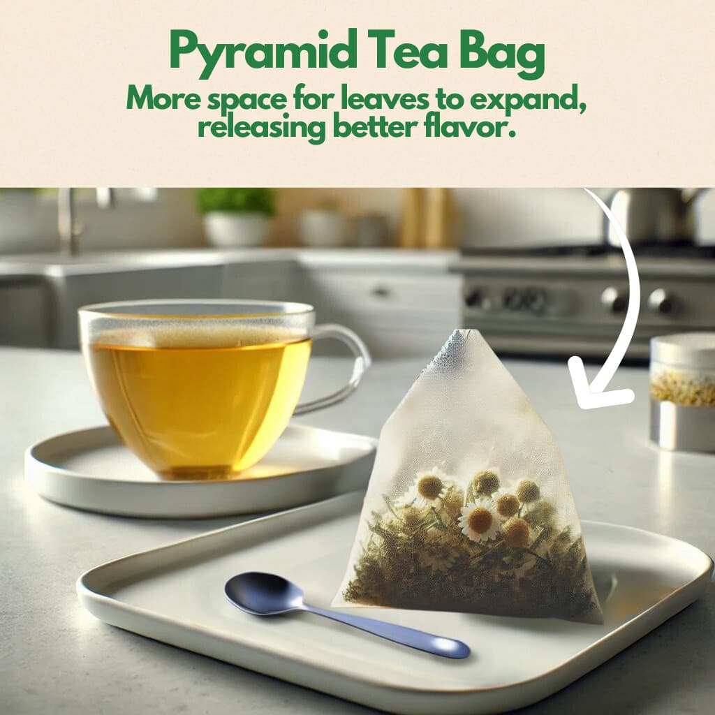 Organic Chamomile Tea Bags - 100 Count (Plant-Based Pyramid Tea Bags) 3
