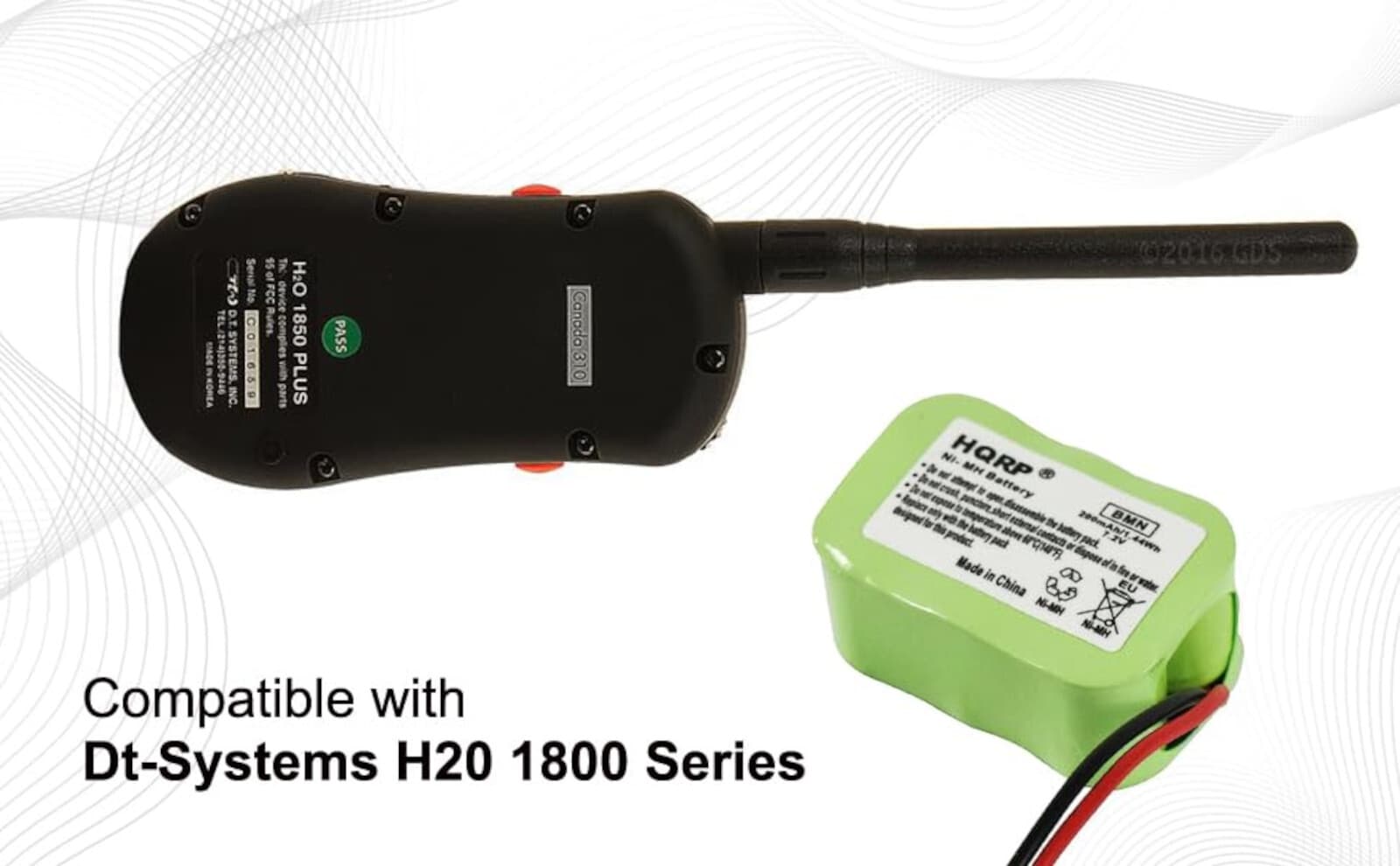 2-Pack Battery for Dt-Systems H20 1800 Series Remote Dog Training Transmitter 6
