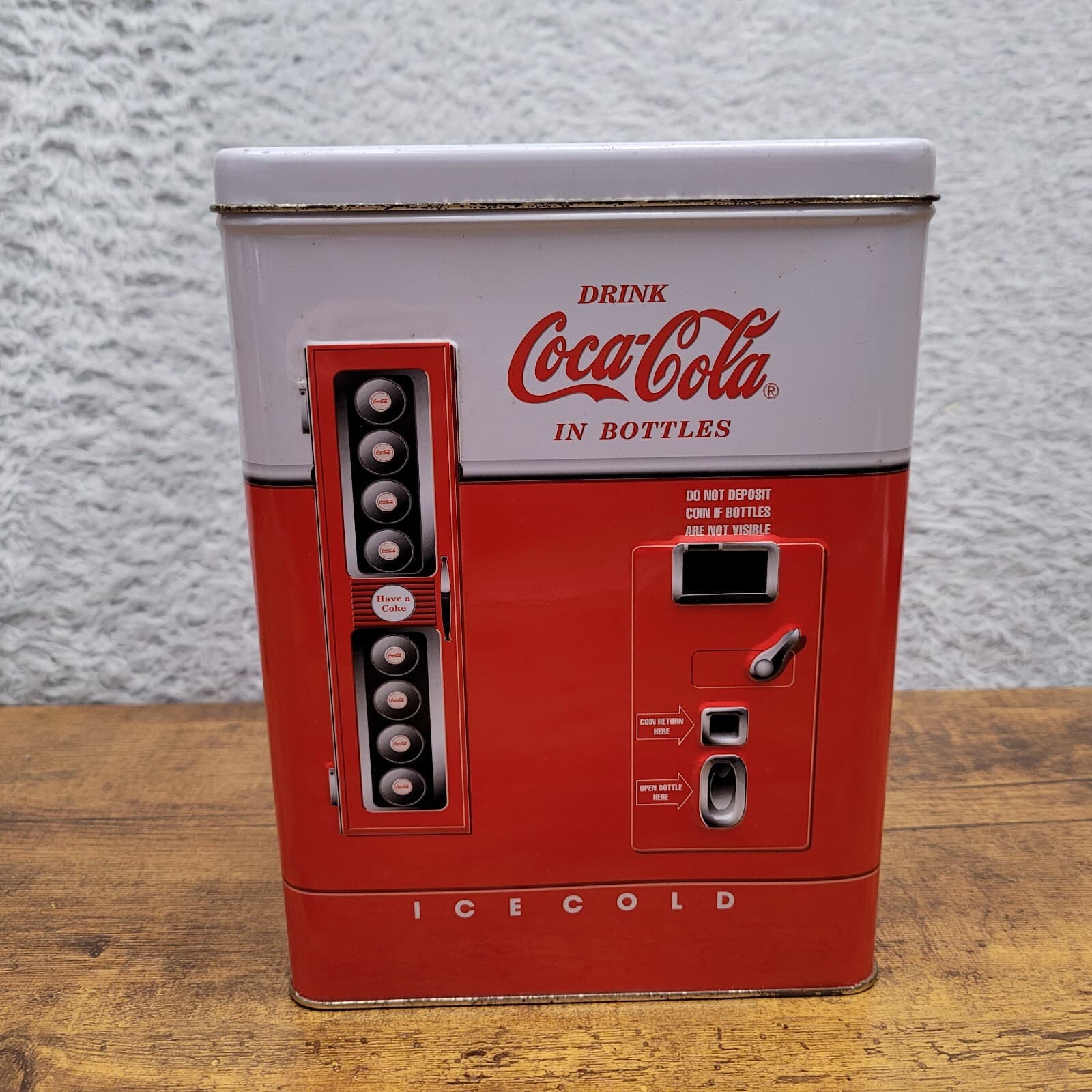 COCA-COLA Beverage Coke Bottle Vending Machine Vintage 1997 Collectible Tin Box 2