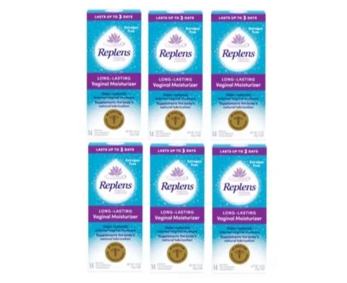 6 Pack Replens Long Lasting Vaginal Moisturizer 14 Applications 35g Each