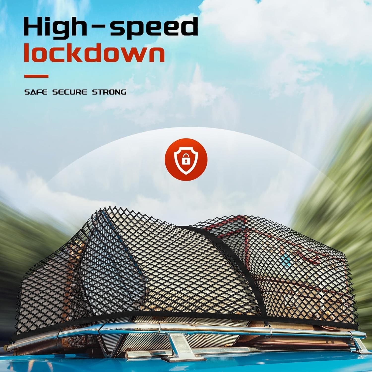 Net with Storage Bag and 8 rustproof Buckles, Stretchable from 4x4'- 7x7' Black 4