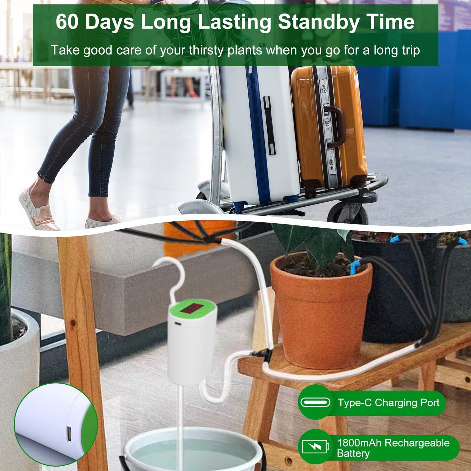 Automatic Drip Irrigation Kit, Houseplants DIY Micro Self Watering System 60 day 3