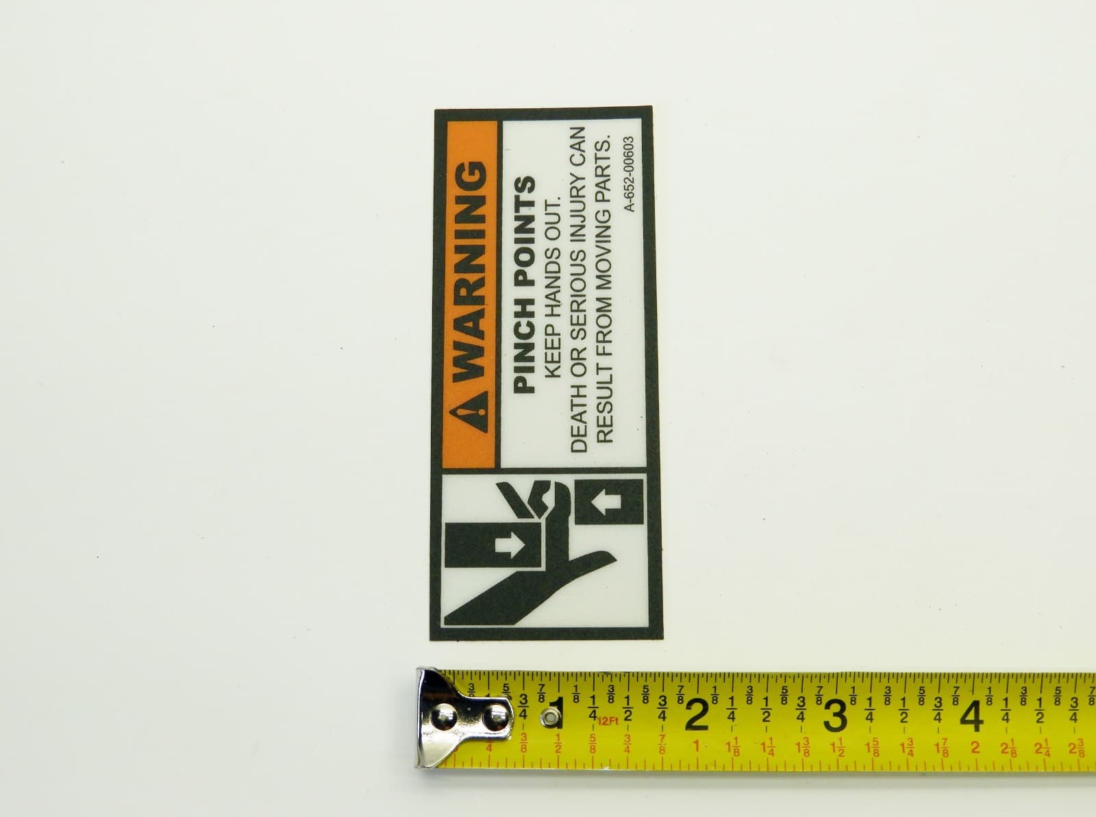 (Lot of 5) Warning Pinch Points Label Safety Decal Keep Hands Out 4.25" x 1.75" 3
