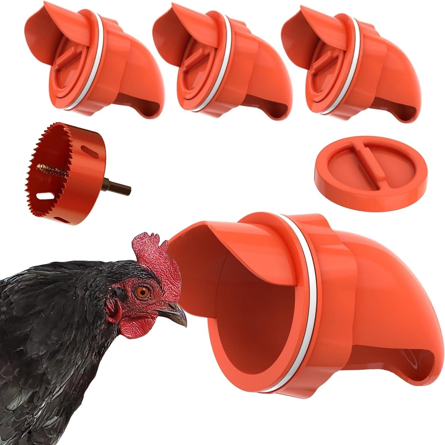 DIY Chicken Feeder 4 Port Automatic Chicken Feeders No Waste 4 port W/ Holesaw