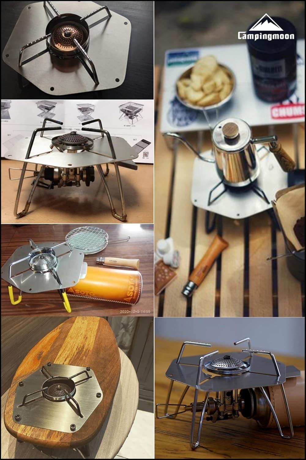 camping moon Heat Shield Plate for Regulator Stove ST-310 Small, silver  5