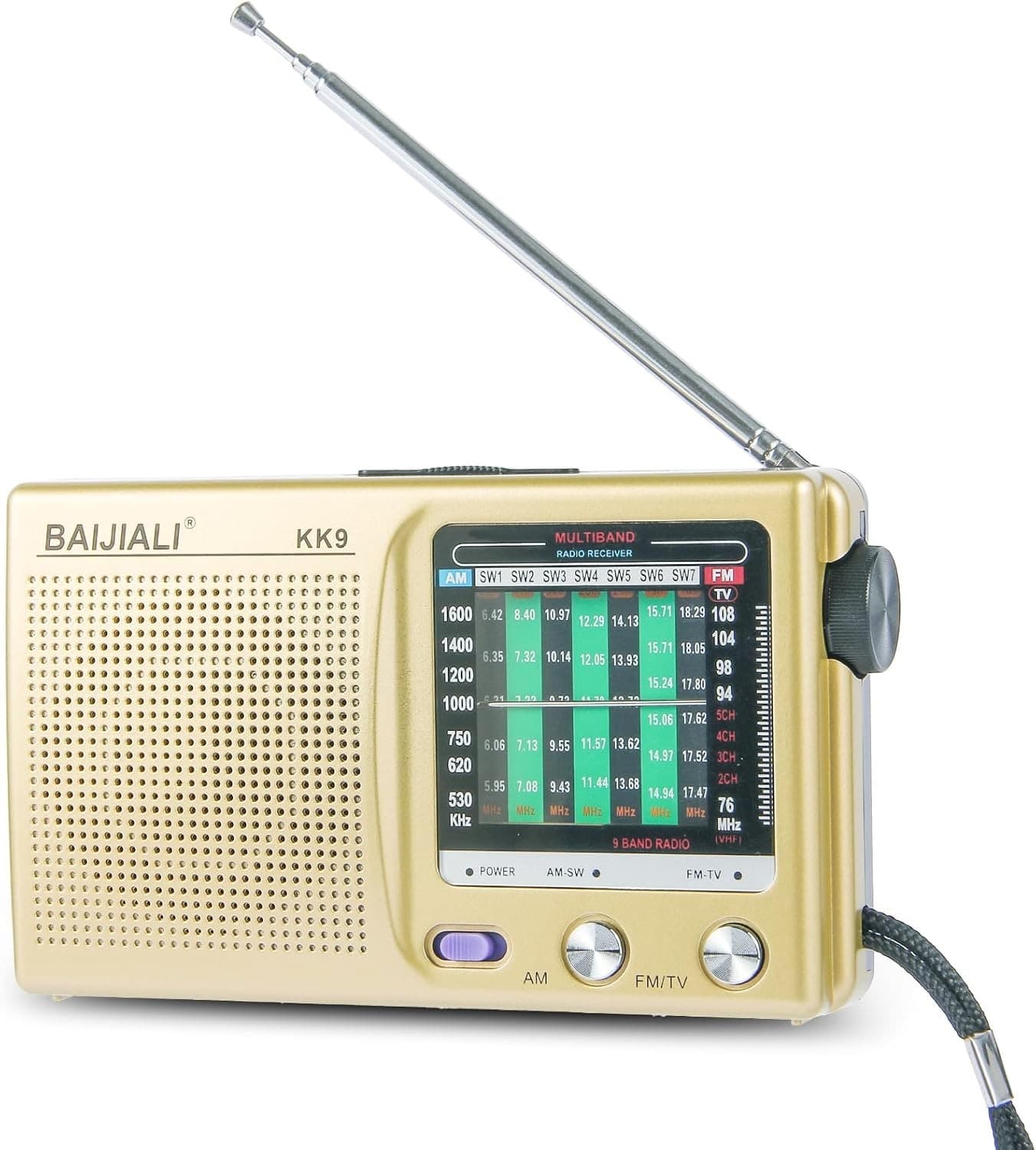 Portable AM FM SW Radio Analog with Loud Speaker Battery Operated Transistor Sen