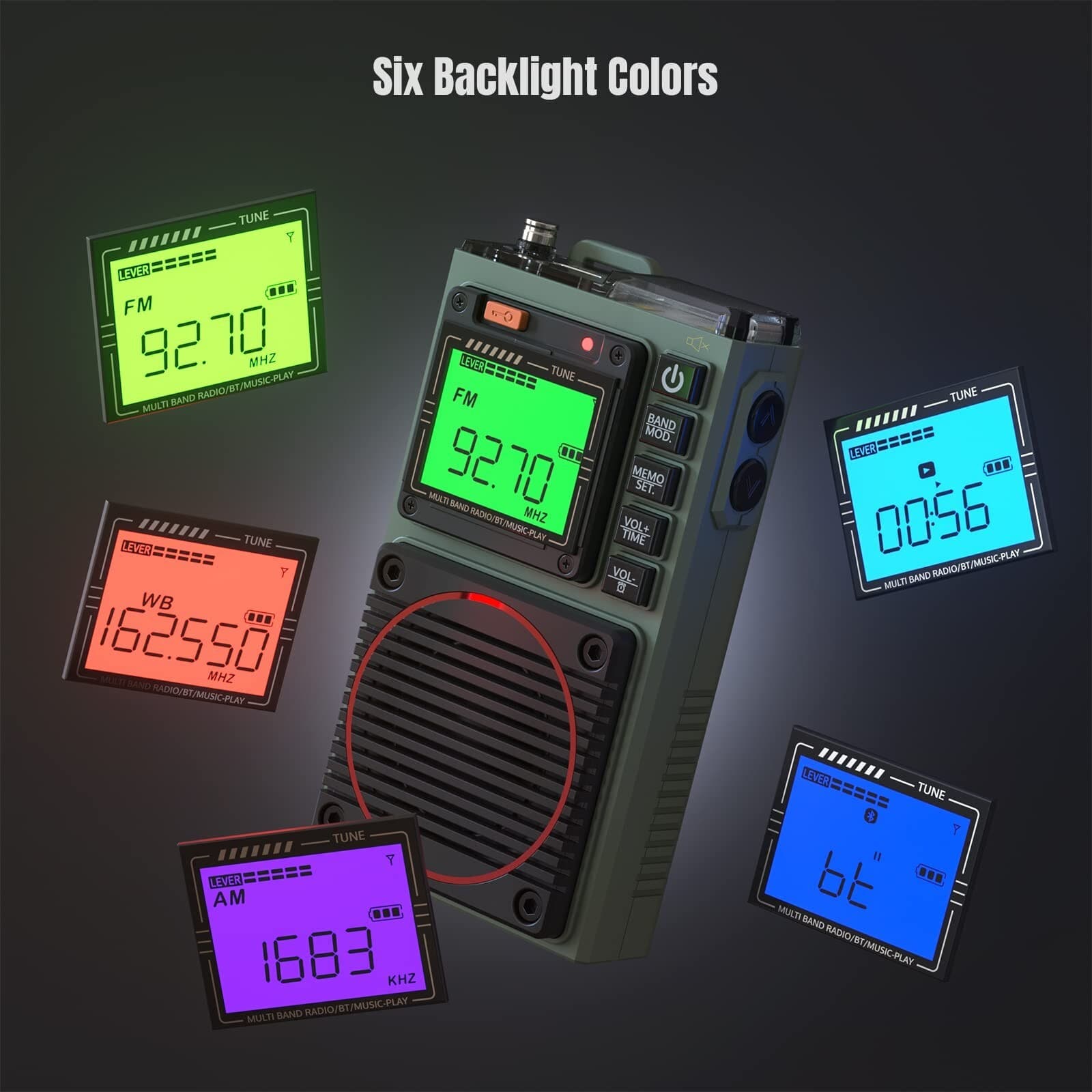 Raddy RF75A APP Control Shortwave Radio AM/FM/VHF/SW/WB Weather Radio Bluetooth 6