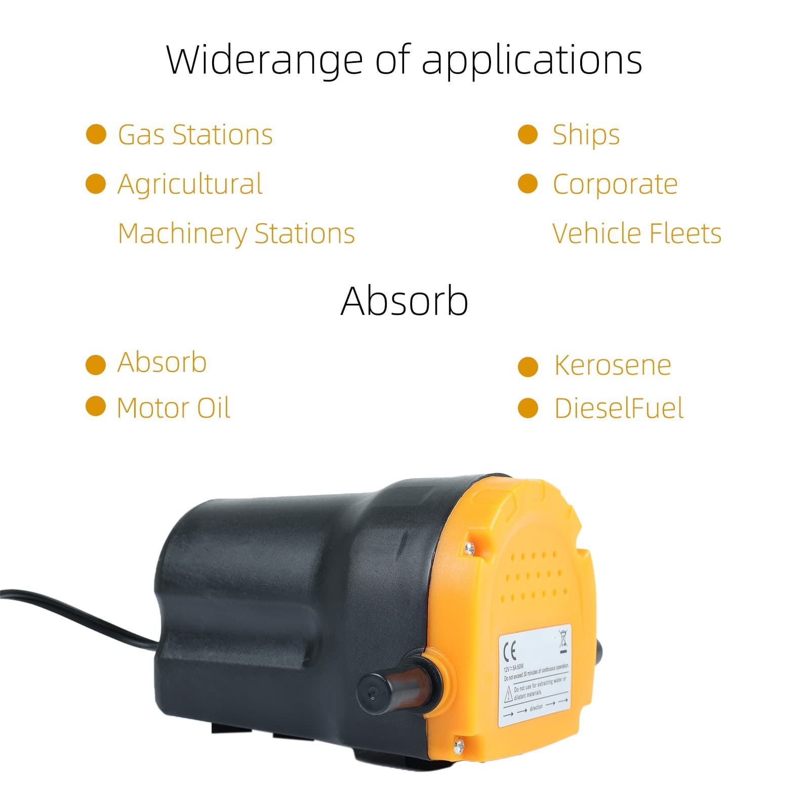 USA 12V Motor Oil Fuel Fluid Extractor Electric Siphon Transfer Change Pump 60W 5