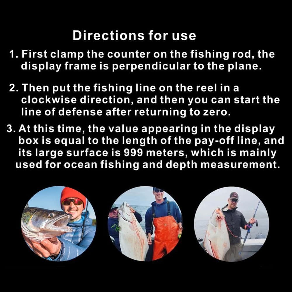 Fishing Line Counter, ABS Plastic, Depth Counter, Fits Most Fish Rods, Tackle 6