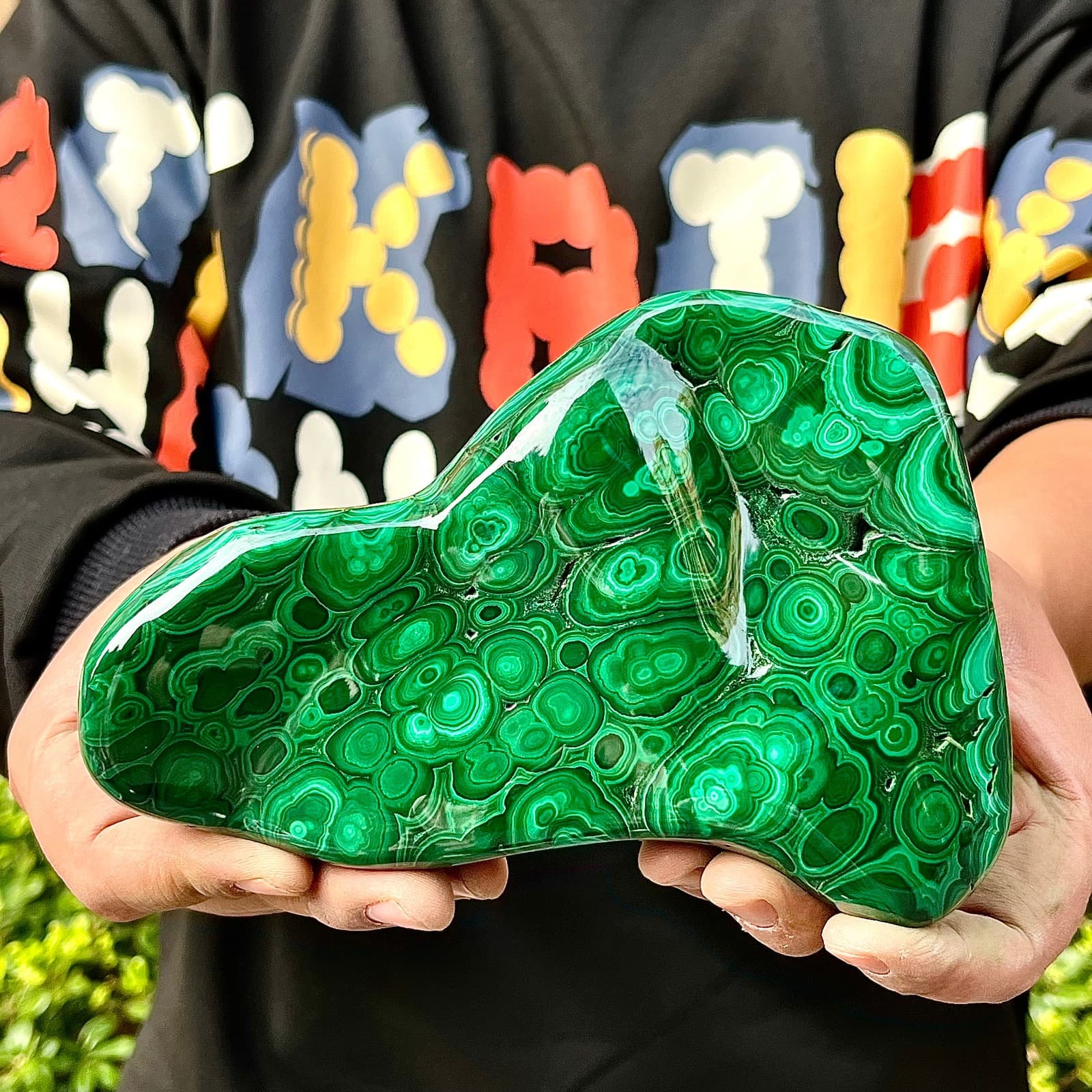 2.95LB Natural glossy Malachite transparent cluster rough mineral sample 2