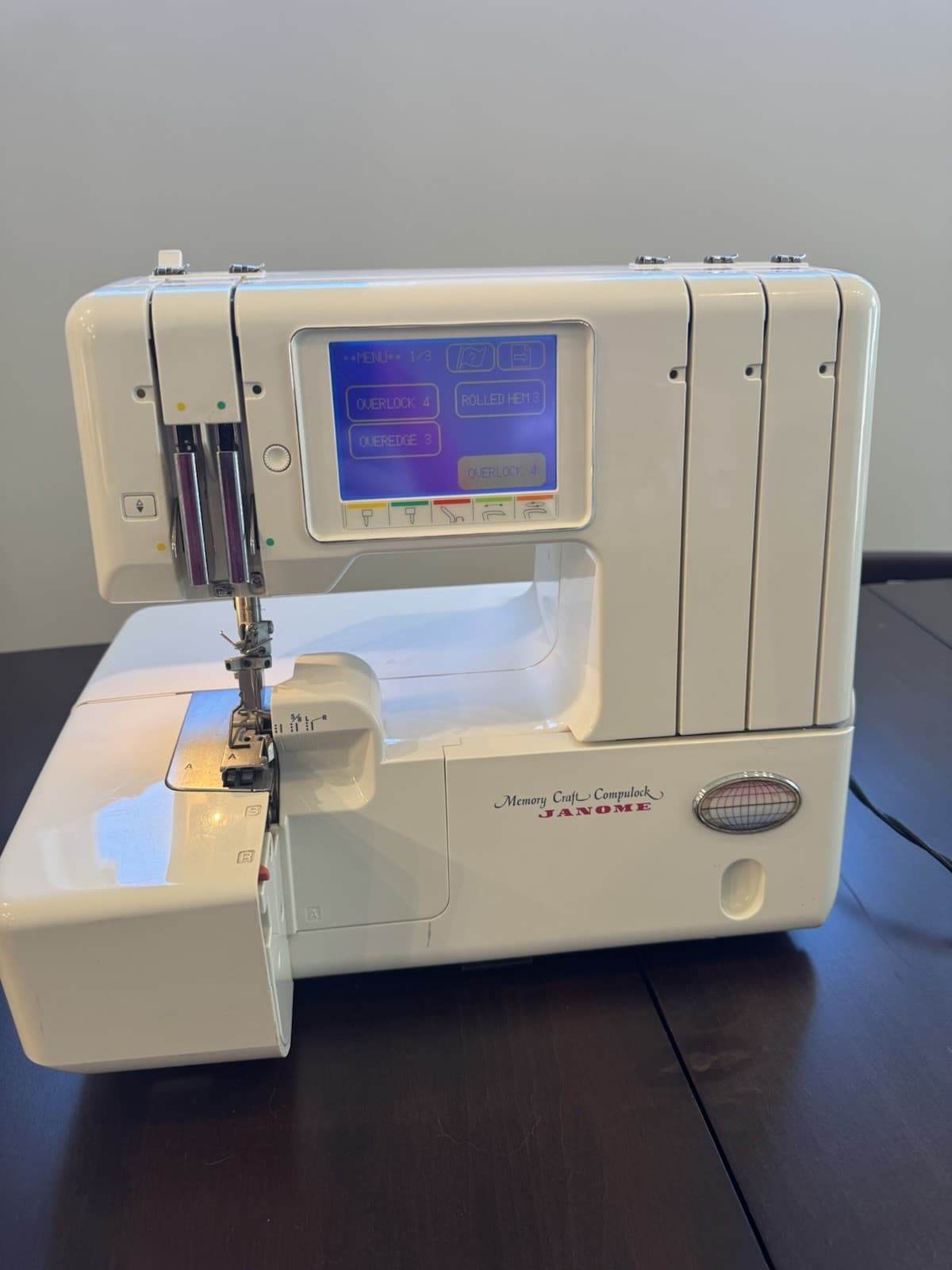 Janome 5 Thread Serger Compulock 888 Memory Craft owners Cord And Foot Pedal