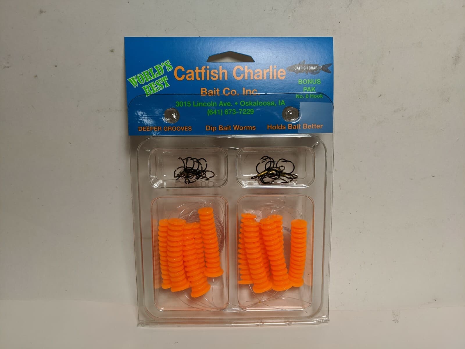 Catfish Charlie Dip Bait Soft Plastic Worms (12 Per Pack) DBH-12