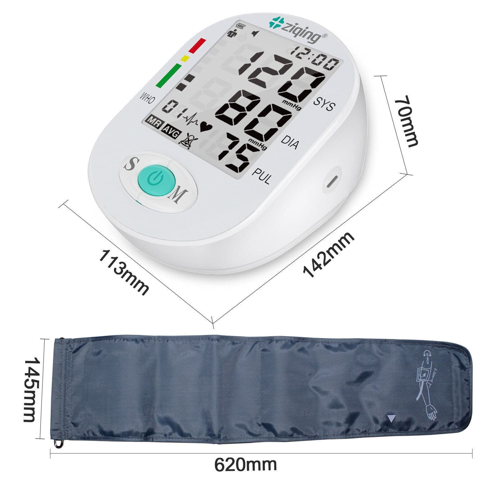 Digital Blood Pressure Monitor Upper Arm Heart Rate Machine BP Large Cuff 3