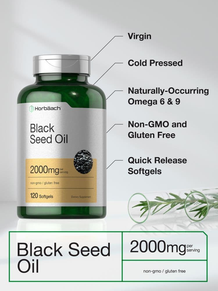 Black Seed Oil 2000mg | 120 Softgel Capsules | Nigella Sativa | by Horbaach 3