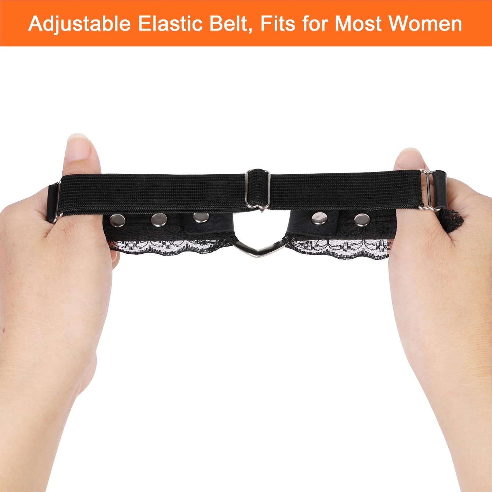 Adjustable Lace Heart-Shaped Thigh Garter 2 PCS Elastic Leg Garters for Women 3