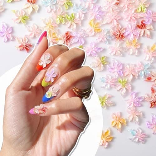 Flower Nail Charm for Women 6 colors, 60pcs 4