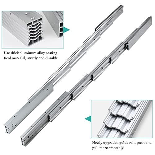 Full Extension Table Slide, Aluminum Telescopic Cabinet Table Guide Rail 1270mm 5