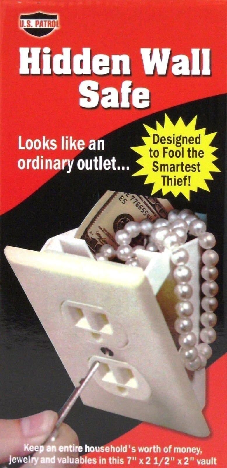 Hidden Wall Safe Security Electrical Outlet Keys Vault Secret Hide Valuables NEW 2