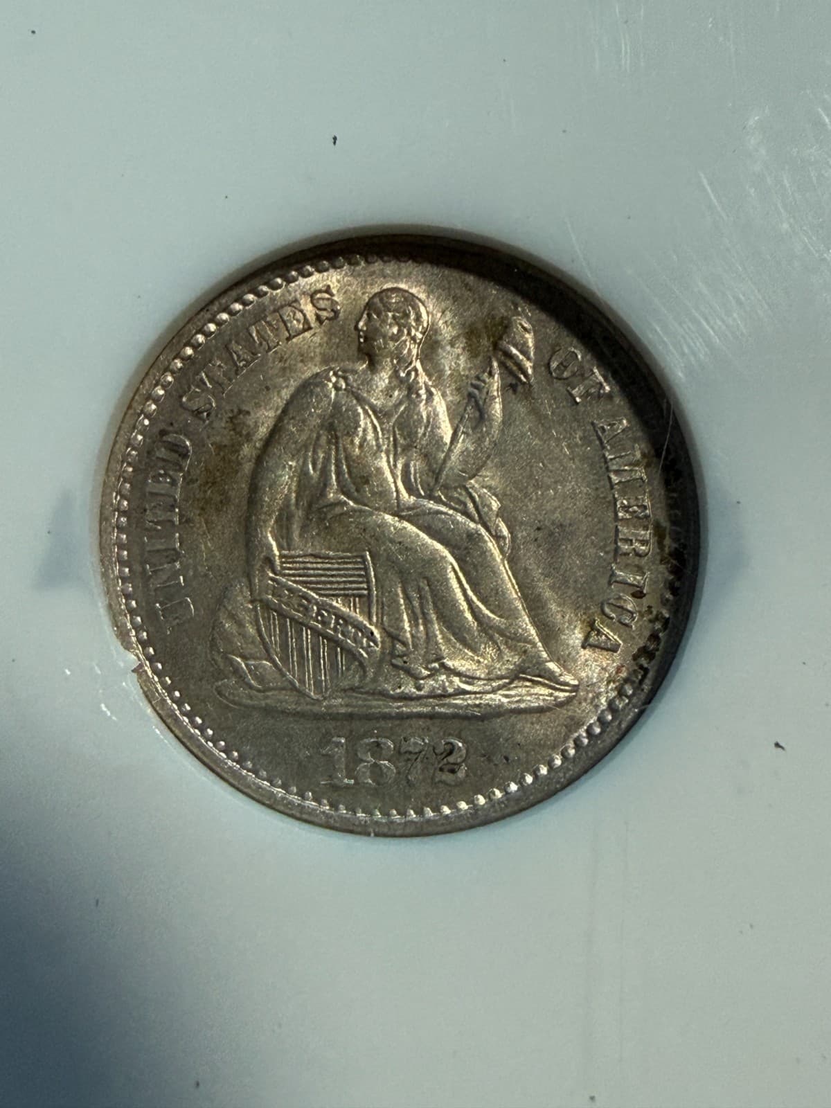 1872 S SEATED LIBERTY HALF S ABOVE BOW ANACS MS 63 002 2